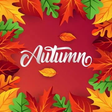 Autumn background vector with decorative leaves. Autumn fall Vector backgroun Stock Illustration