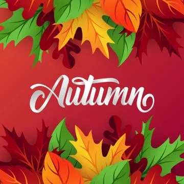 Autumn background vector with decorative leaves. Autumn fall Vector backgroun Stock Illustration