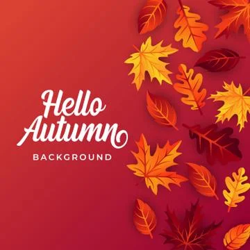 Autumn background vector with decorative leaves. Autumn fall Vector backgroun Stock Illustration