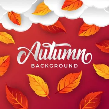 Autumn background vector with decorative leaves. Autumn fall Vector backgroun Stock Illustration