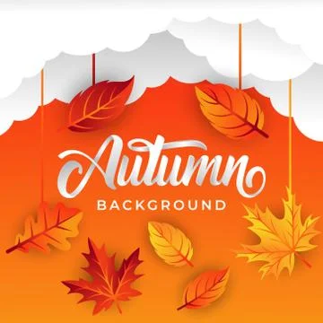 Autumn background vector with decorative leaves. Autumn fall Vector backgroun Stock Illustration