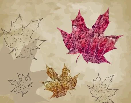Autumn background vector. Hand - painted in watercolor Stock Illustration