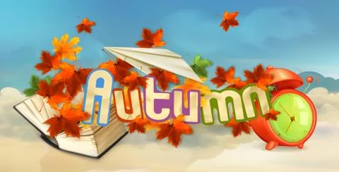 Autumn background, vector illustration Stock Illustration