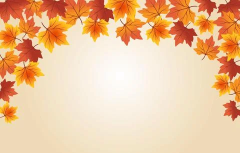 Autumn background vector leaves with gradient illustration Stock Illustration