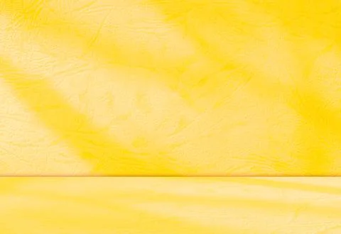Autumn background yellow studio room abstract shadow on wall floor blur Stock Illustration