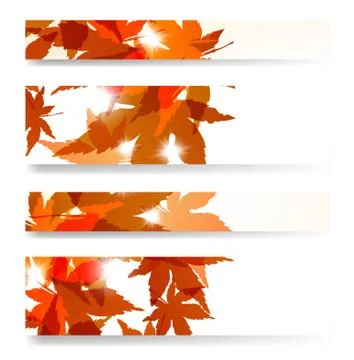 Autumn banner set Stock Illustration