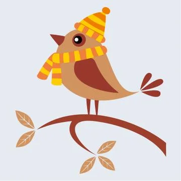 Autumn bird Stock Illustration
