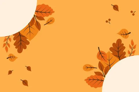 Autumn Botanical Frame with Fall Leaves and Blank Space イラスト素材