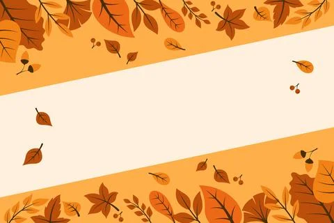 Autumn Botanical Frame with Fall Leaves and Blank Space イラスト素材