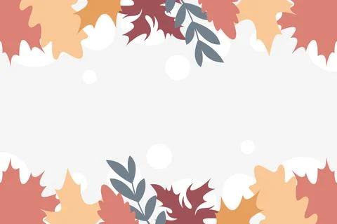 Autumn Botanical Leaf Frames and Banners with Elegant White Copy Space Stock Illustration