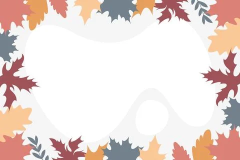Autumn Botanical Leaf Frames and Banners with Elegant White Copy Space Stock Illustration