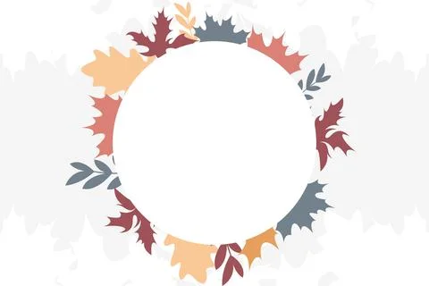 Autumn Botanical Leaf Frames and Banners with Elegant White Copy Space Stock Illustration