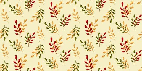 Autumn Branch Harmony Pattern Light Background Stock-Illustration