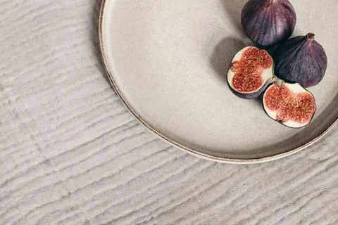 Autumn breakfast in bed composition. Blank greeting card mockup, cup of coffee 写真素材