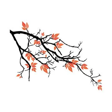 Autumn Breeze – Falling Maple Leaves Silhouette design Stock Illustration