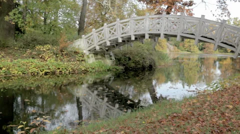 Autumn Bridge Stock Footage 36051854