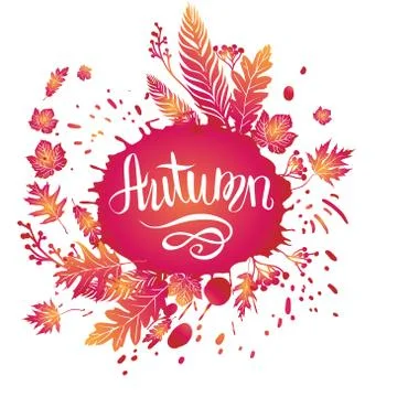 Autumn bright card Stock Illustration