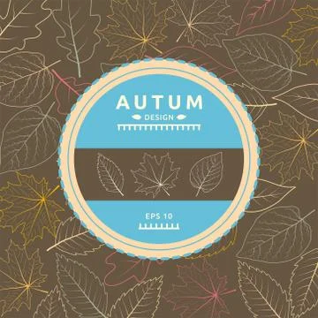 Autumn brochure design, vector background with Leafs. Stock Illustration