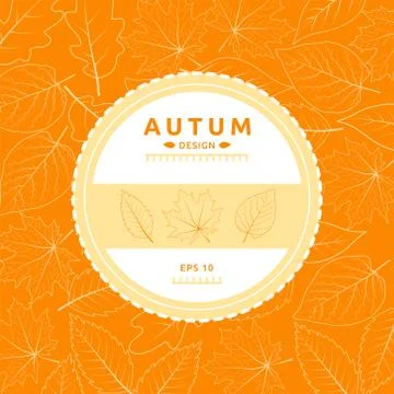 Autumn brochure design, vector background with Leafs. Stock Illustration