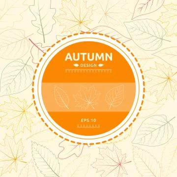Autumn brochure design, vector background with Leafs. Stock Illustration
