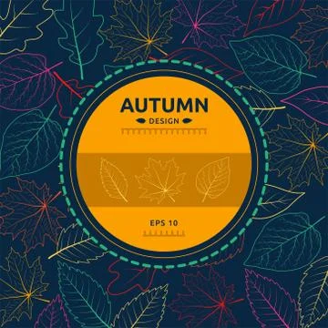 Autumn brochure design, vector background with Leafs. Stock Illustration