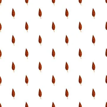 Autumn brown leaves seamless pattern background design Stock Illustration