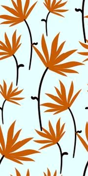 Autumn brown seamless pattern vector floral design primitive scandinavian Stock Illustration