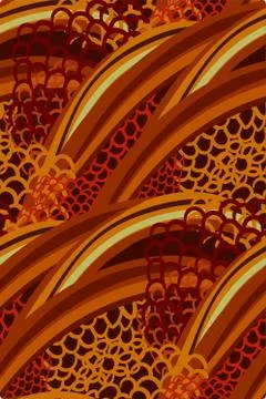 Autumn brown seamless pattern vector floral design primitive scandinavian Stock Illustration
