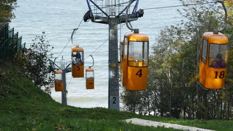 Autumn Cable Car 库存影片 81491948
