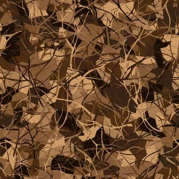 Autumn camouflage seamless pattern. Brown hunting masking camo textile print. Stock Illustration