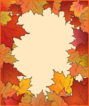 Autumn card with maple Stock Illustration