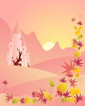 Autumn castle Illustrazione stock
