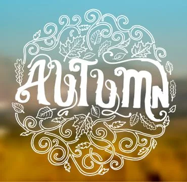 Autumn circle art decoration ornament background concept. Vector illustration Stock Illustration