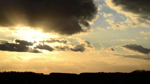 Autumn cloudy sunset Video stock 141590126