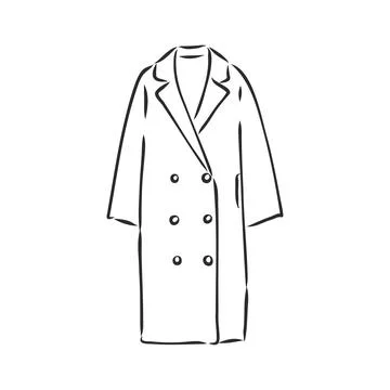 Autumn coat hand drawn vector illustration. Raincoat sketch design element is Stock Illustration