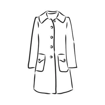 Autumn coat hand drawn vector illustration. Raincoat sketch design element is Stock Illustration