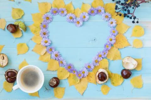 Autumn coffee background Stock Photos