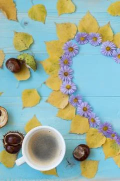 Autumn coffee background Foto stock