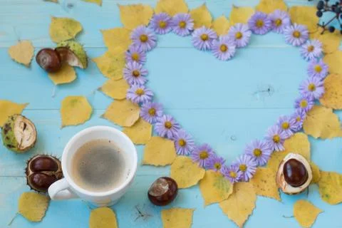 Autumn coffee background Stock Photos