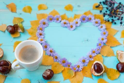 Autumn coffee background Foto stock