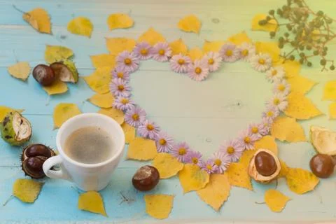 Autumn coffee background Foto stock