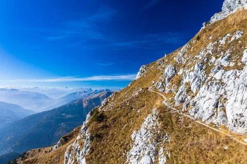Autumn colors are exploding in the woods of Carnic Alps Stock Photos