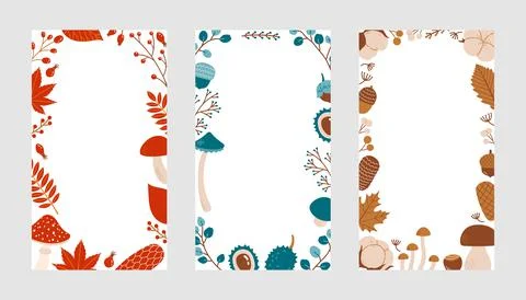 Autumn colors flat design vector background fall Stock Illustration