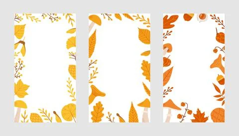 Autumn colors flat design vector background fall Stock Illustration