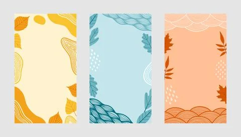 Autumn colors flat design vector background fall Stock Illustration