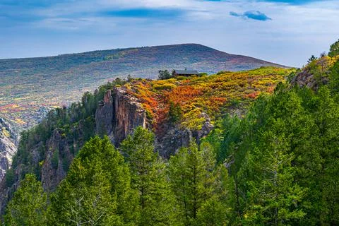 Autumn colors of the Oak Flat Loop Trail at the Black Canyon of the Gunnison Stock Photos