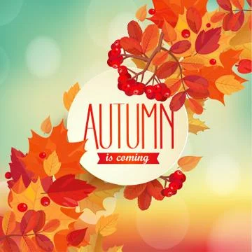 Autumn is coming - background. Иллюстрация