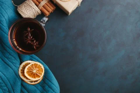 Autumn composition background. Creative workspace Stock Photos