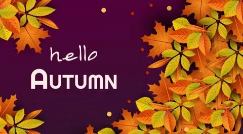 Autumn composition. Concept Hello fall. Creative Top view Flat lay. 스톡 일러스트