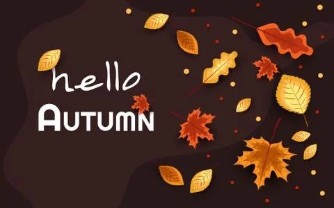 Autumn composition. Concept Hello fall. Creative Top view Flat lay. 스톡 일러스트